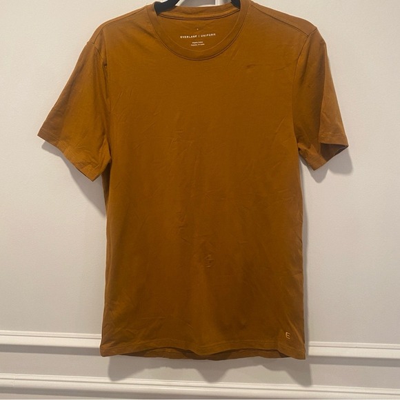 Everlane Uniform T-Shirt Men's Small Mustard Yellow Organic Cotton Crew Neck - Picture 1 of 4